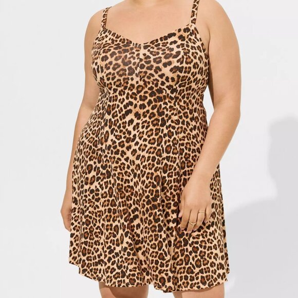 ❤NWT VINTAGE TORRID MINI TANK DRESS - LEOPARD ANIMAL PRINT - SUPER SOFT SIZE 2X - Picture 4 of 11